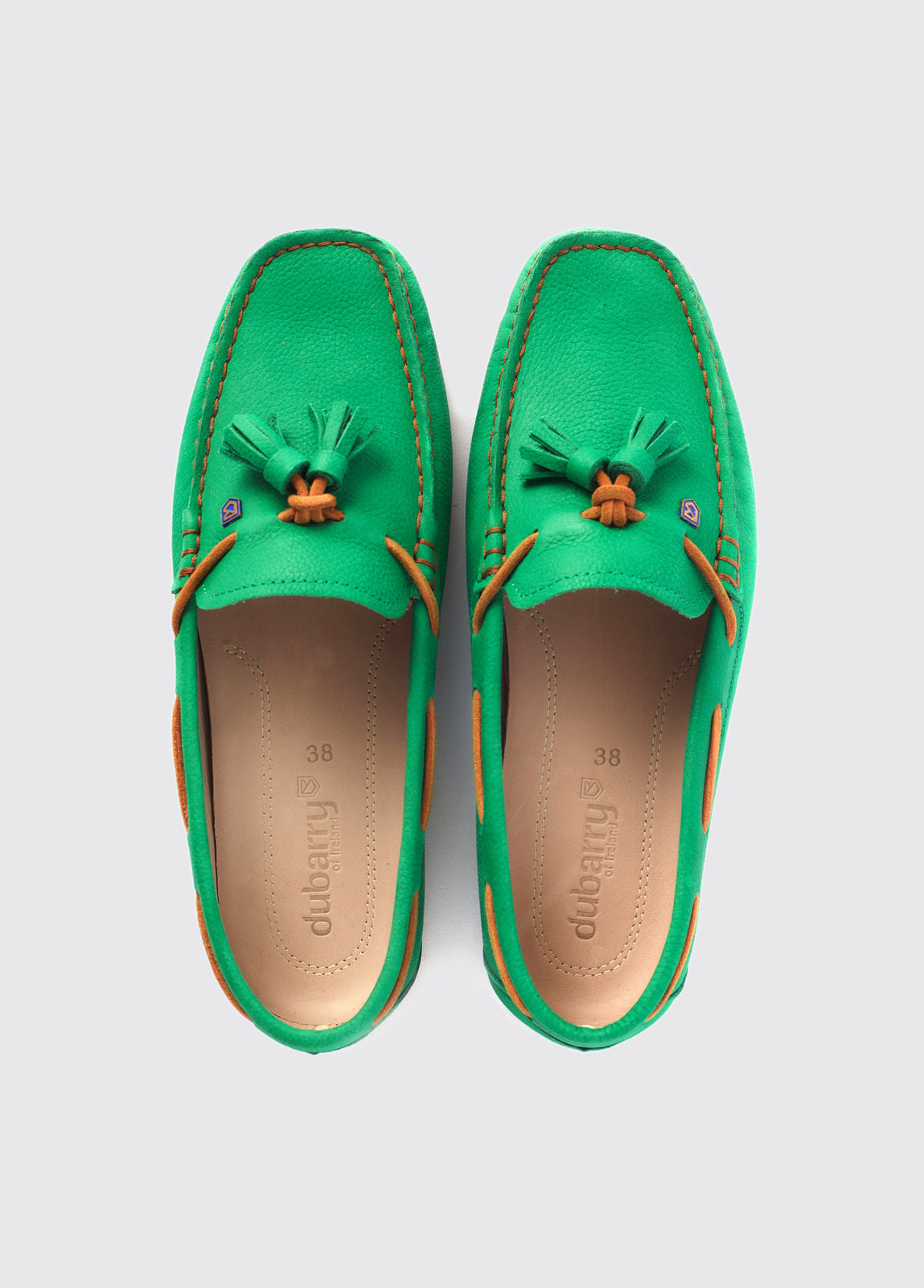 Green 2025 leather loafers